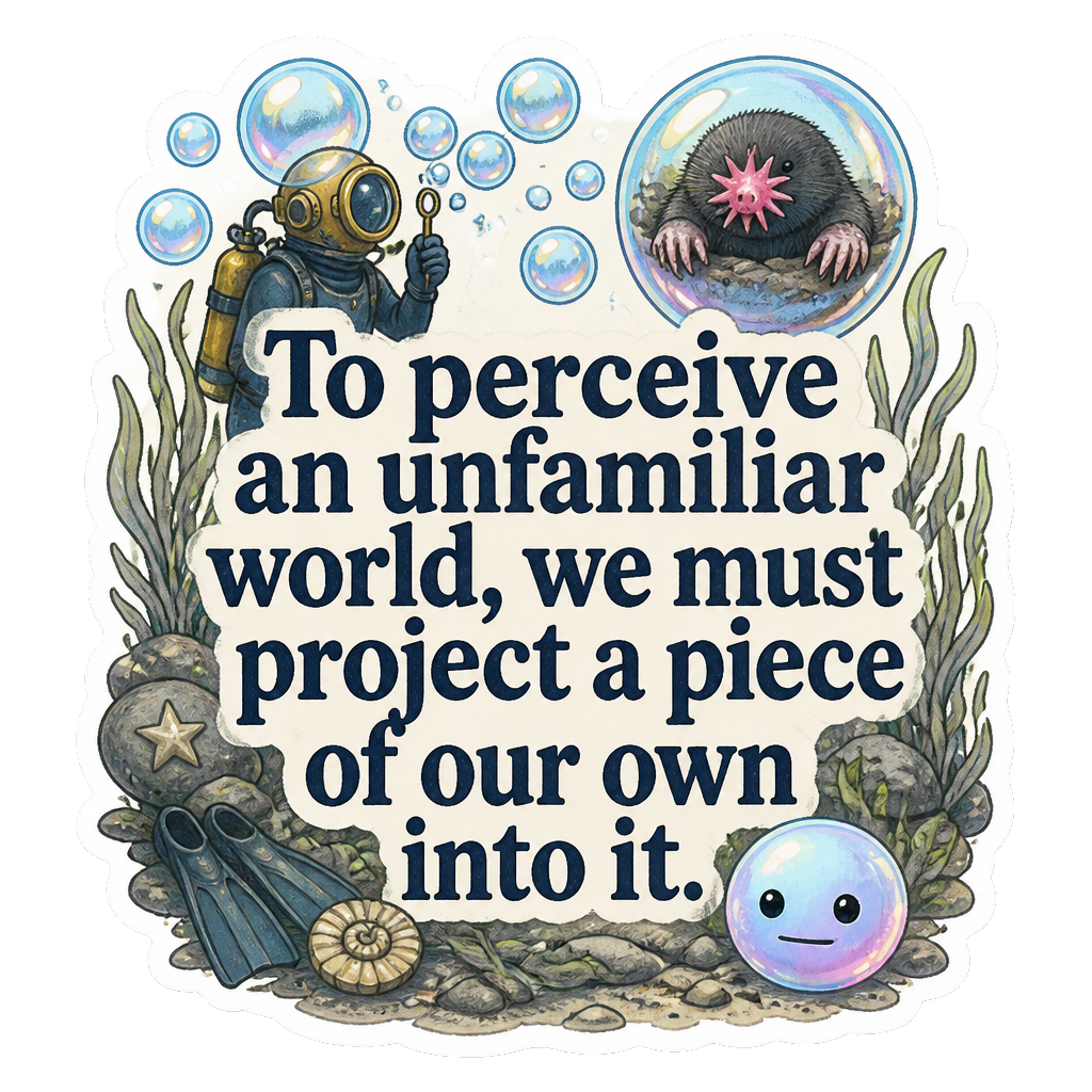 To perceive an unfamiliar world, we must project a piece of our own into it.