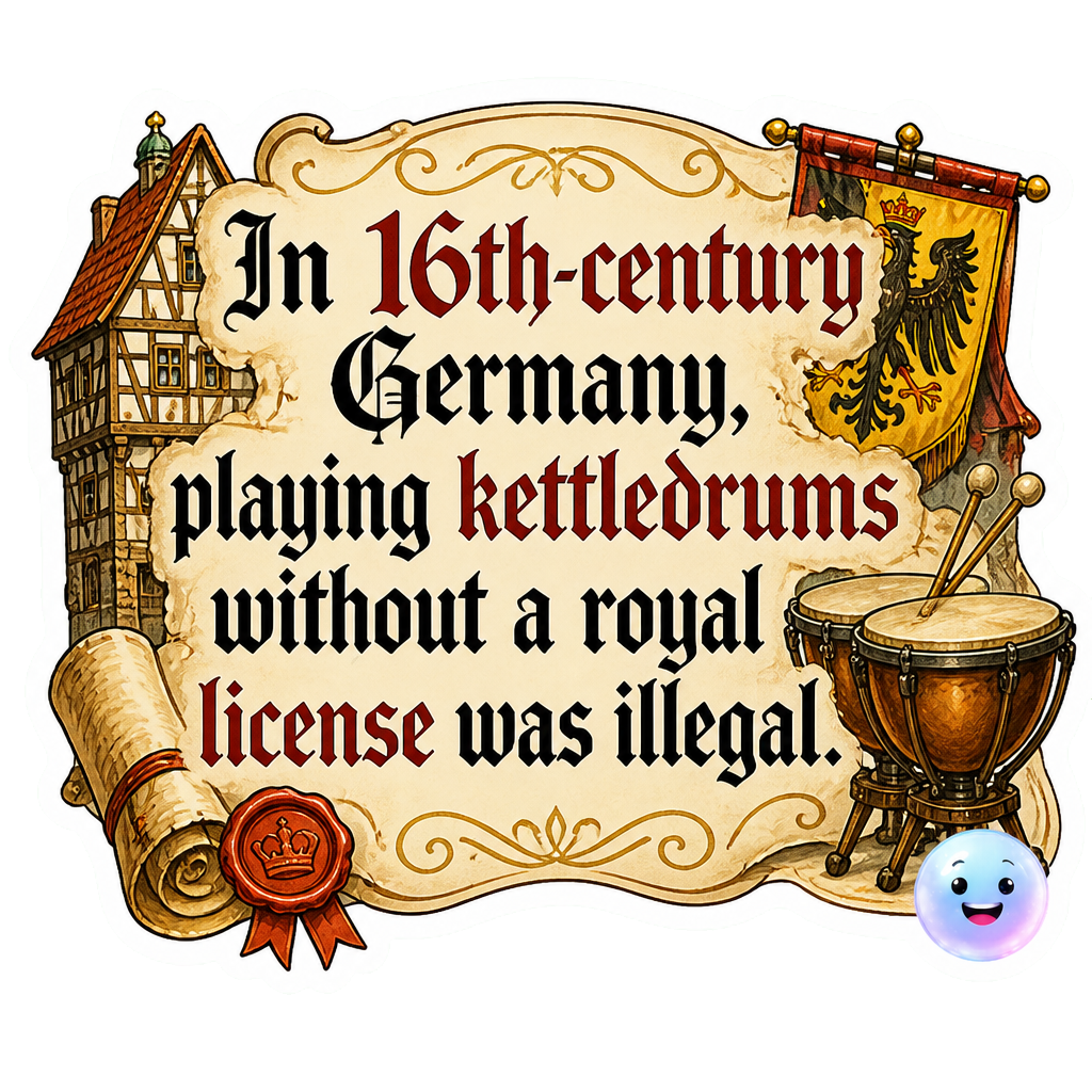 In 16th-century Germany, playing kettledrums without a royal license was illegal.