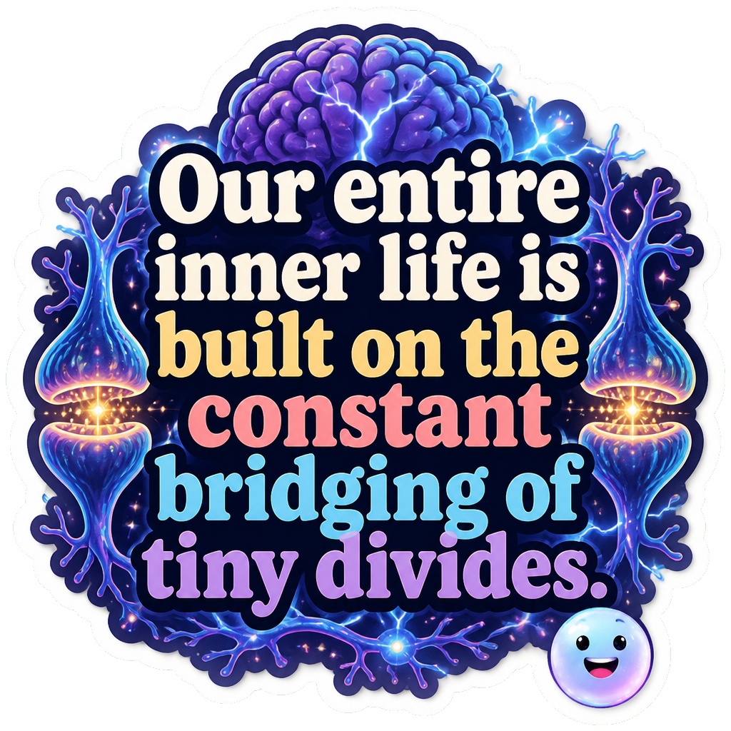 Our entire inner life is built on the constant bridging of tiny divides.