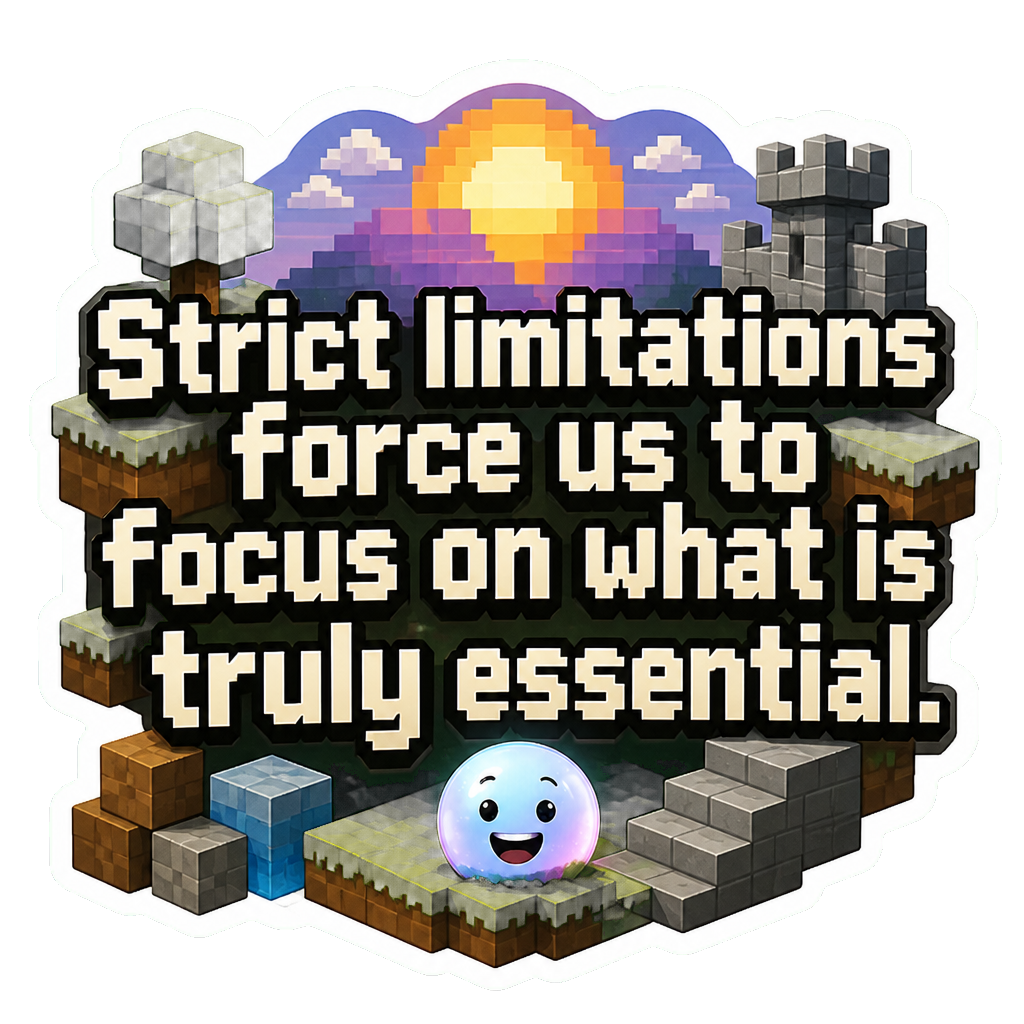Strict limitations force us to focus on what is truly essential.
