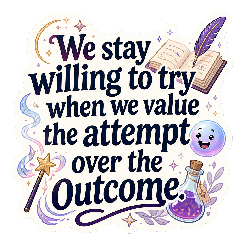 We stay willing to try when we value the attempt over the outcome.