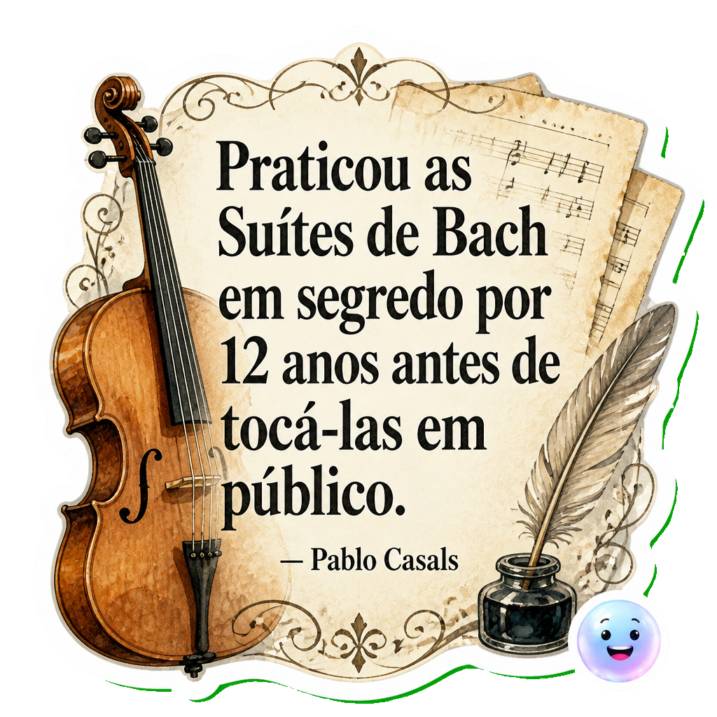 Praticou as Suítes de Bach em segredo por 12 anos antes de tocá-las em público.