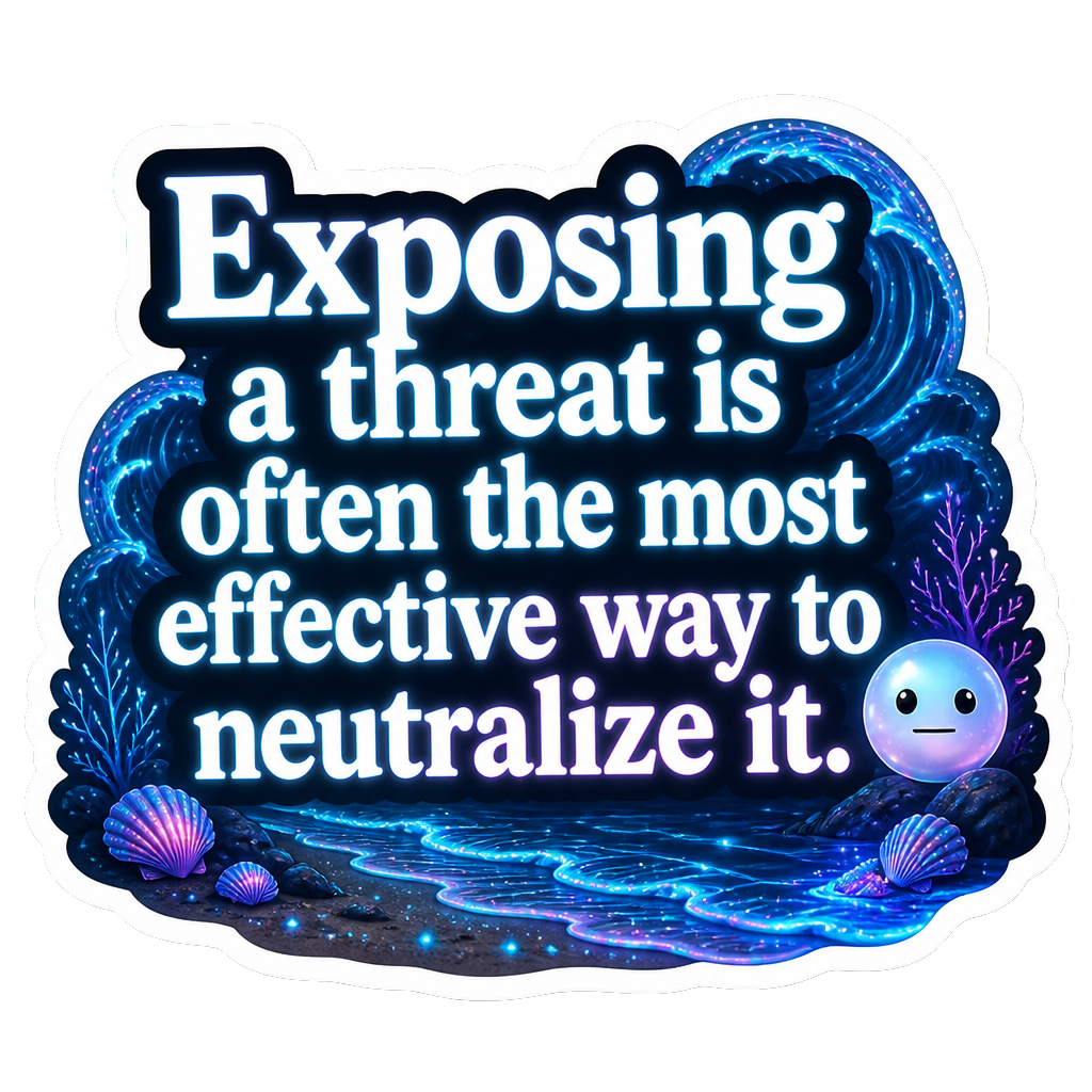 Exposing a threat is often the most effective way to neutralize it.