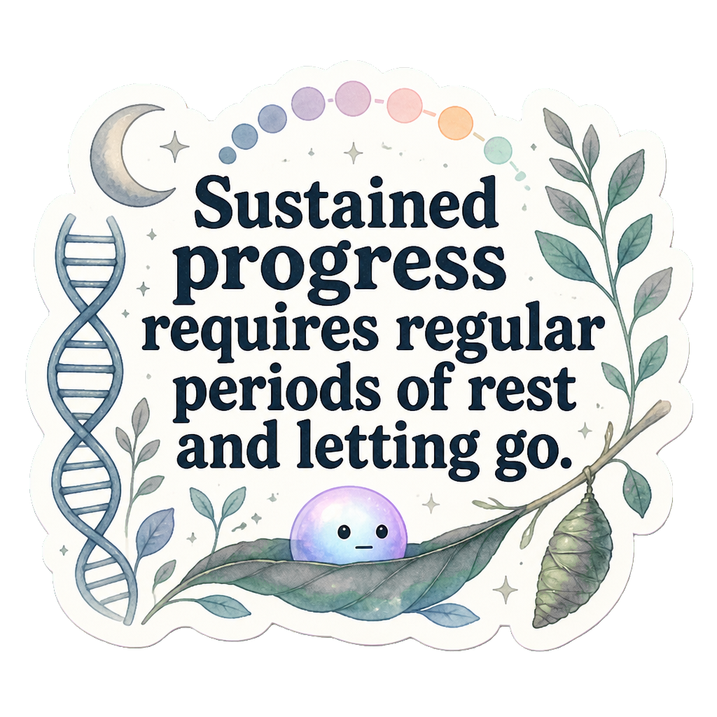 Sustained progress requires regular periods of rest and letting go.