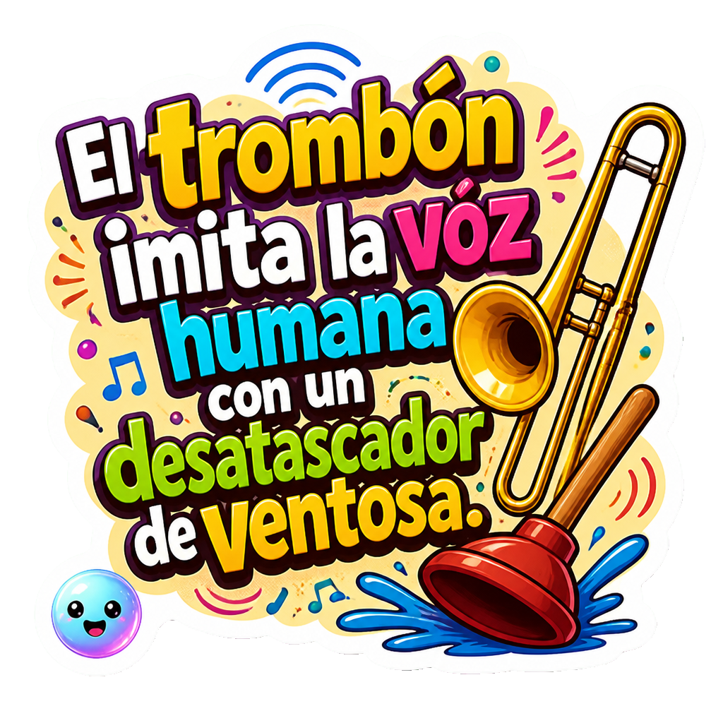 El trombón imita la voz humana con un desatascador de ventosa.