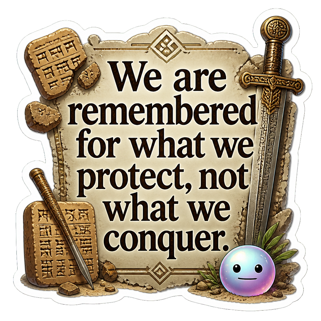 We are remembered for what we protect, not what we conquer.