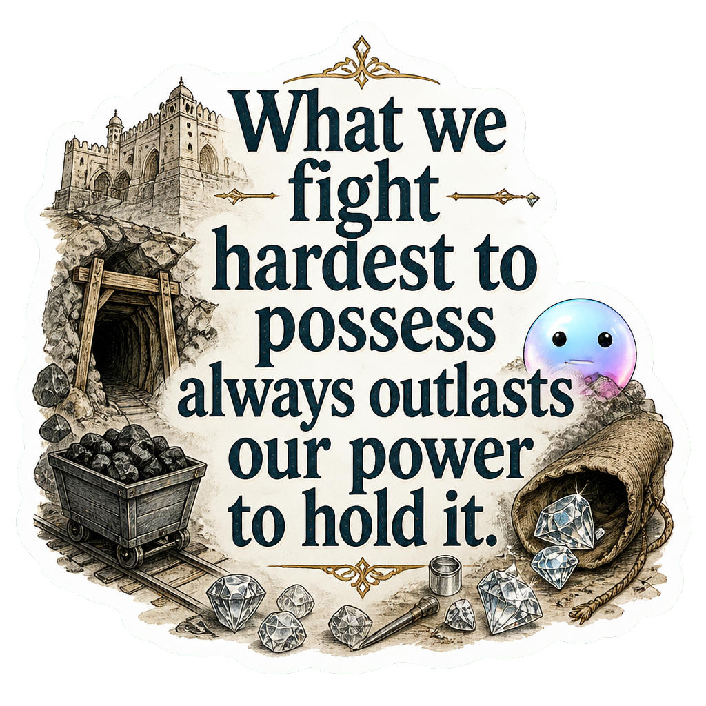 What we fight hardest to possess always outlasts our power to hold it.