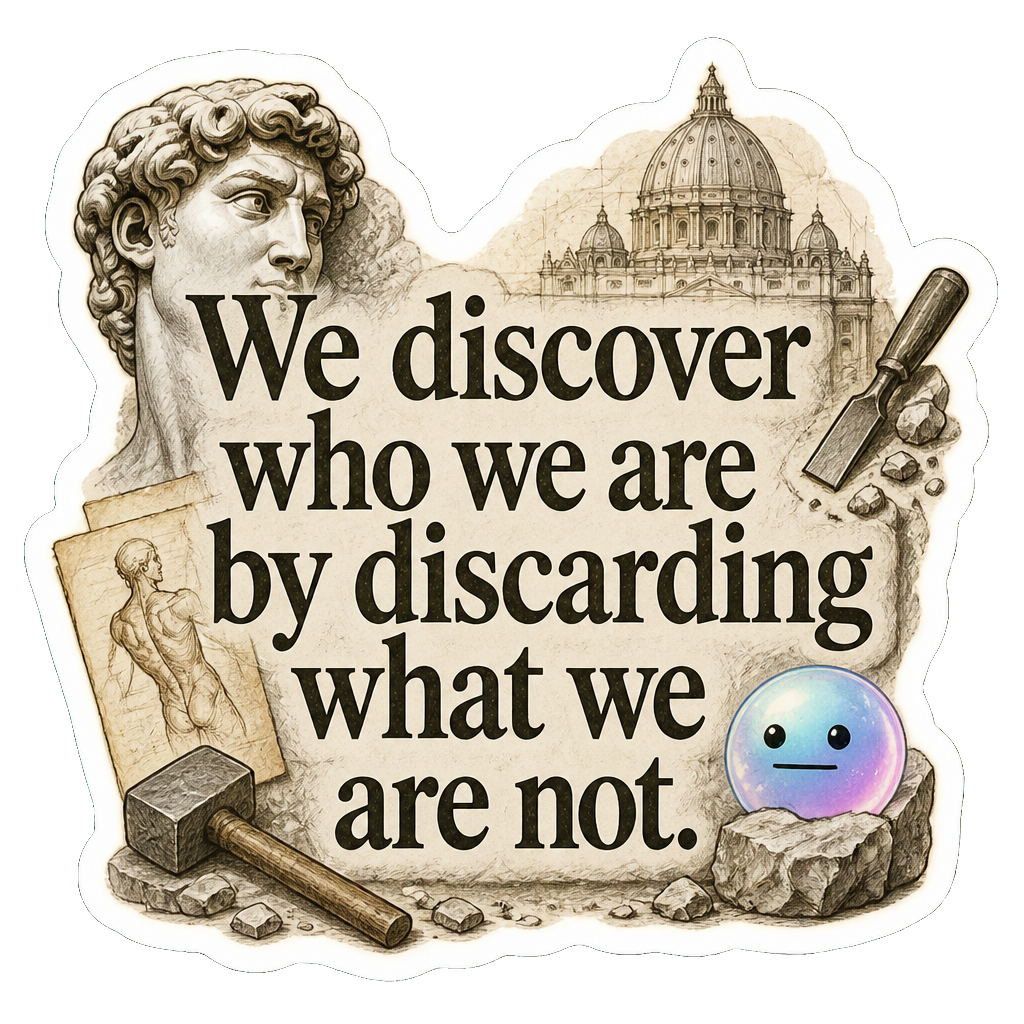 We discover who we are by discarding what we are not.