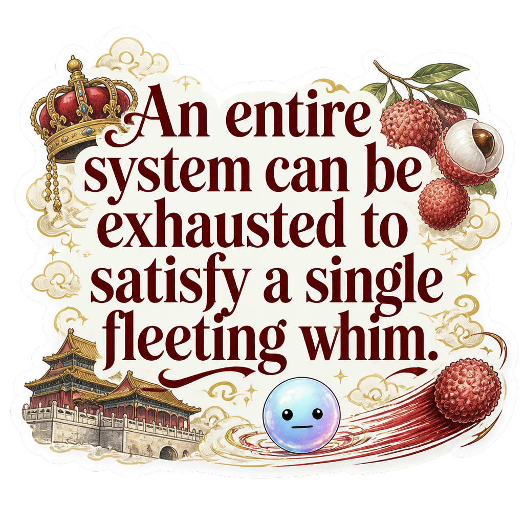An entire system can be exhausted to satisfy a single fleeting whim.