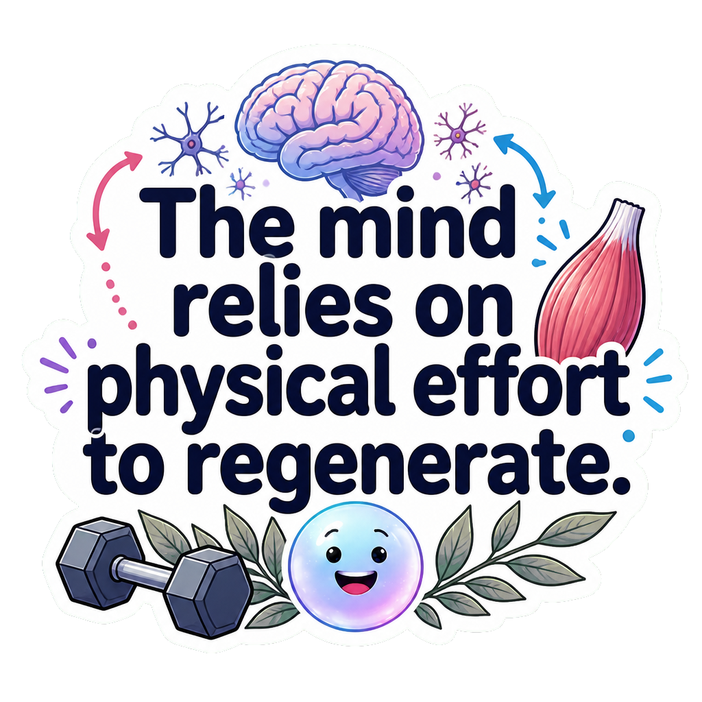 The mind relies on physical effort to regenerate.