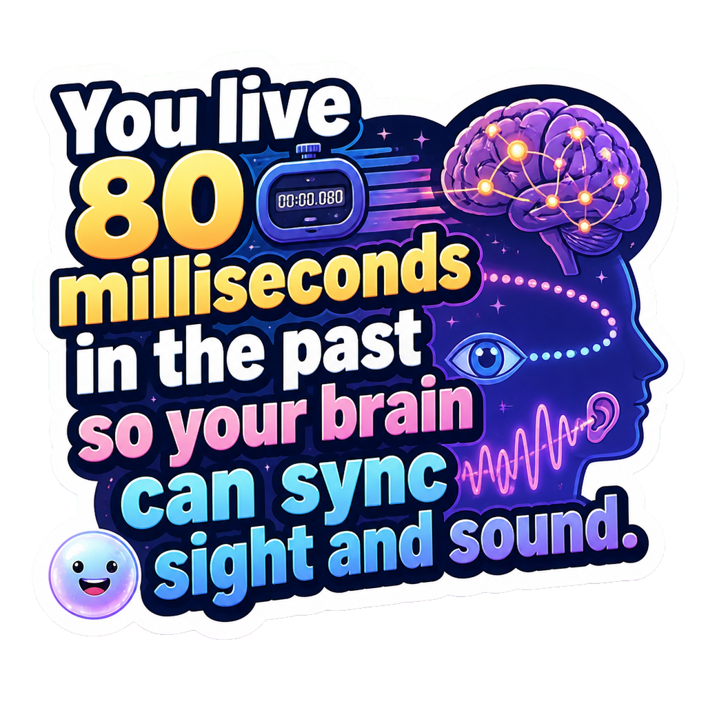 You live 80 milliseconds in the past so your brain can sync sight and sound.