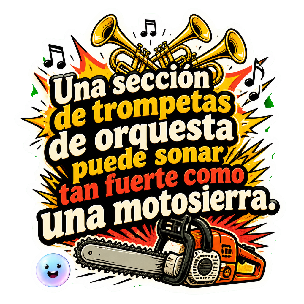 Una sección de trompetas de orquesta puede sonar tan fuerte como una motosierra.