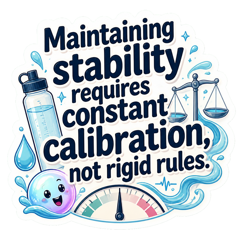 Maintaining stability requires constant calibration, not rigid rules.