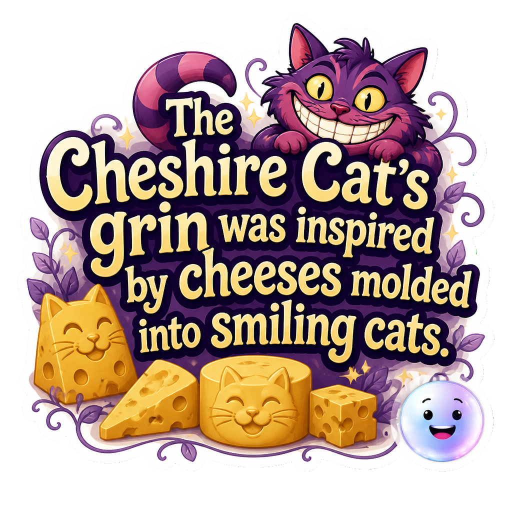 The Cheshire Cat's grin was inspired by cheeses molded into smiling cats.