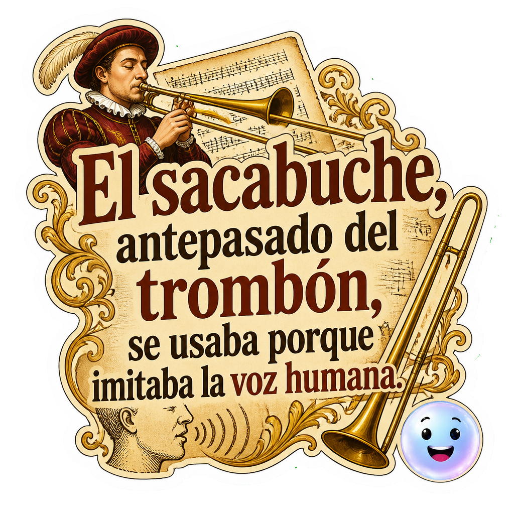 El sacabuche, antepasado del trombón, se usaba porque imitaba la voz humana.