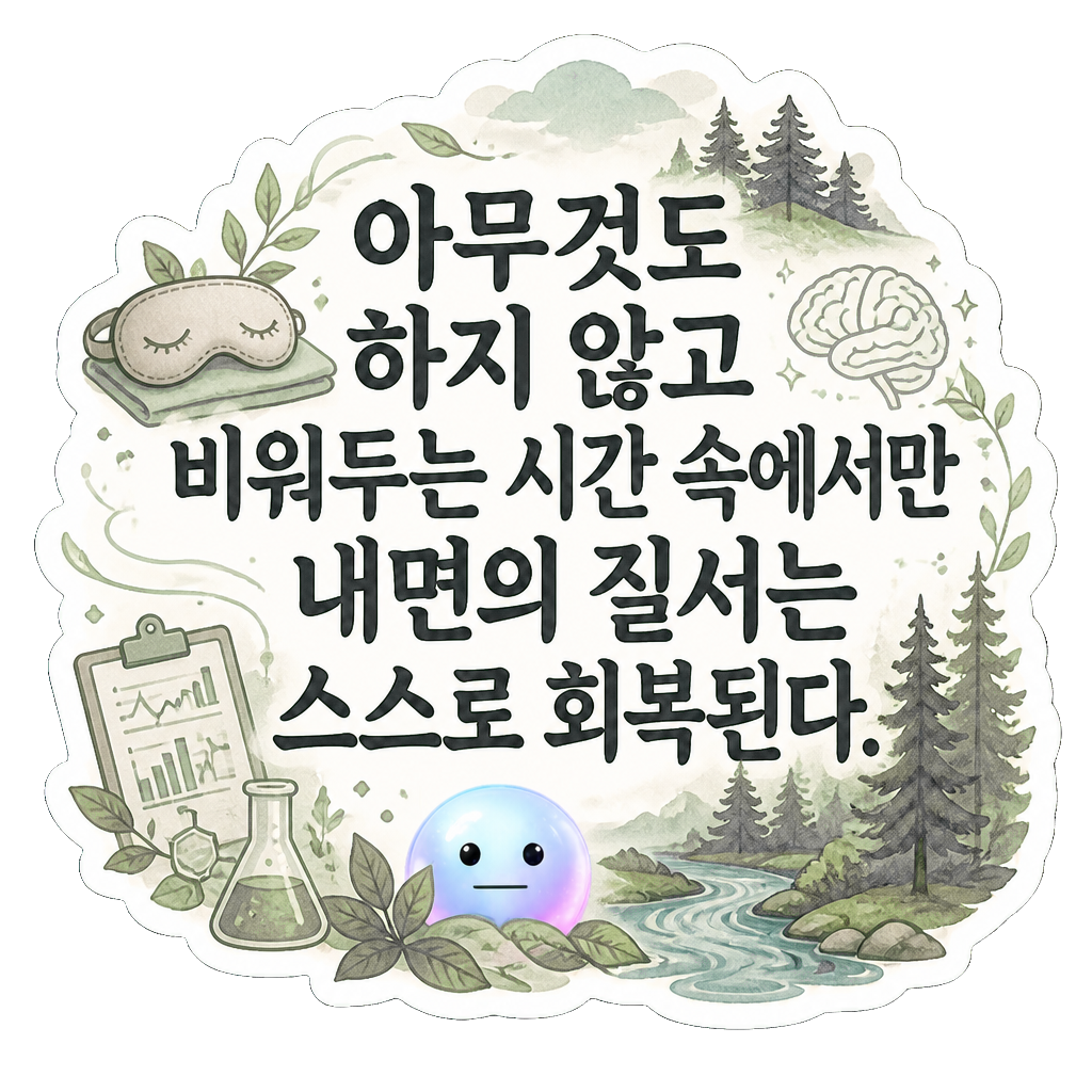아무것도 하지 않고 비워두는 시간 속에서만 내면의 질서는 스스로 회복된다.