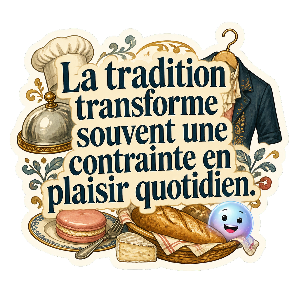 La tradition transforme souvent une contrainte en plaisir quotidien.