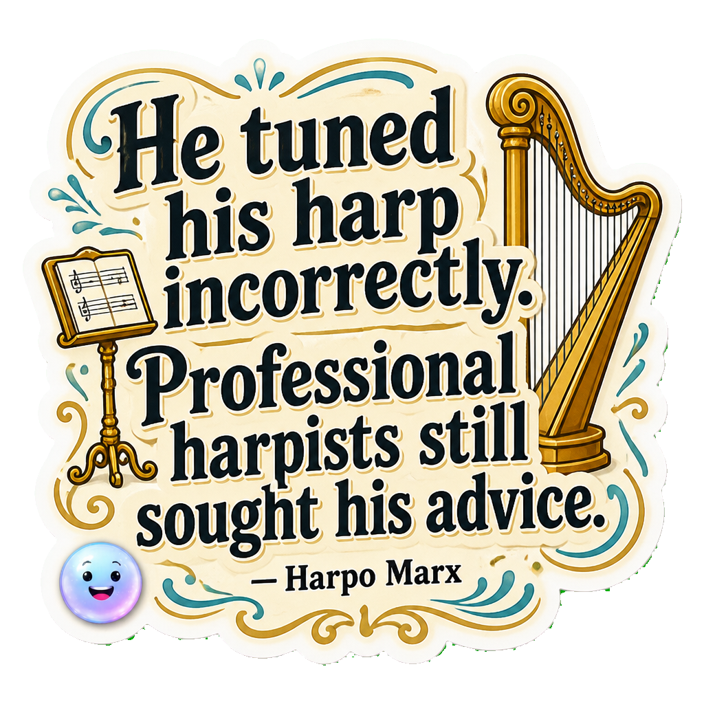 He tuned his harp incorrectly. Professional harpists still sought his advice.