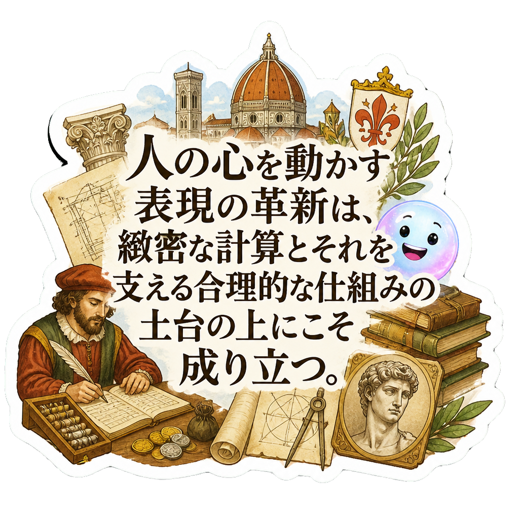 人の心を動かす表現の革新は、緻密な計算とそれを支える合理的な仕組みの土台の上にこそ成り立つ。