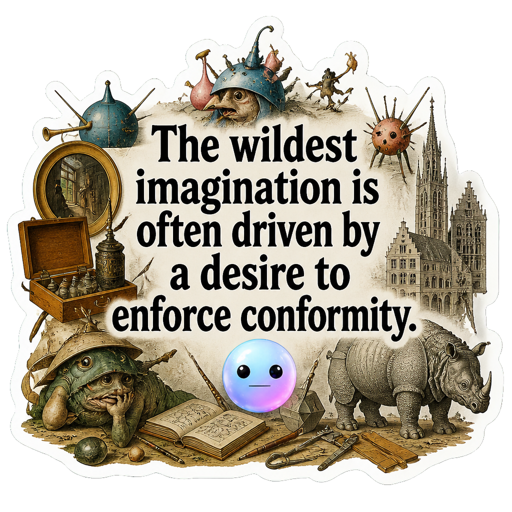 The wildest imagination is often driven by a desire to enforce conformity.