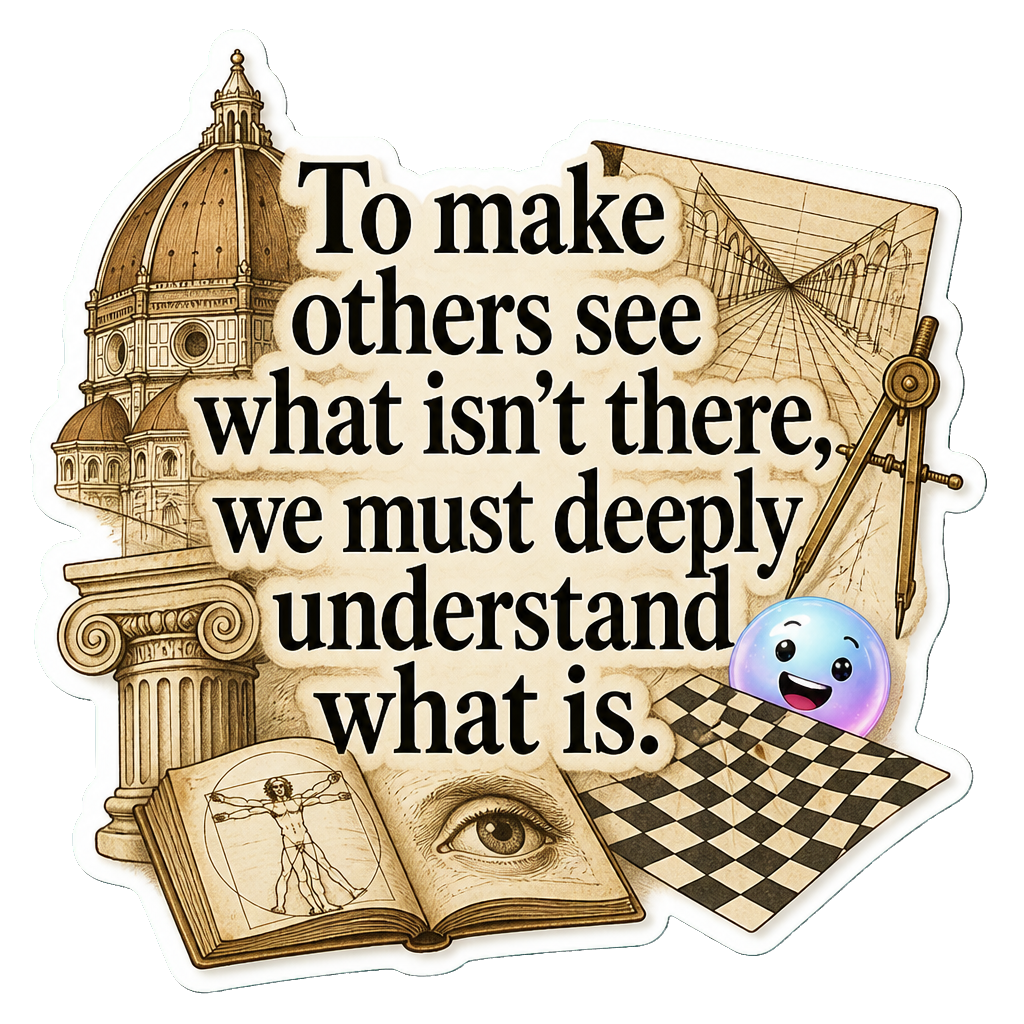 To make others see what isn't there, we must deeply understand what is.