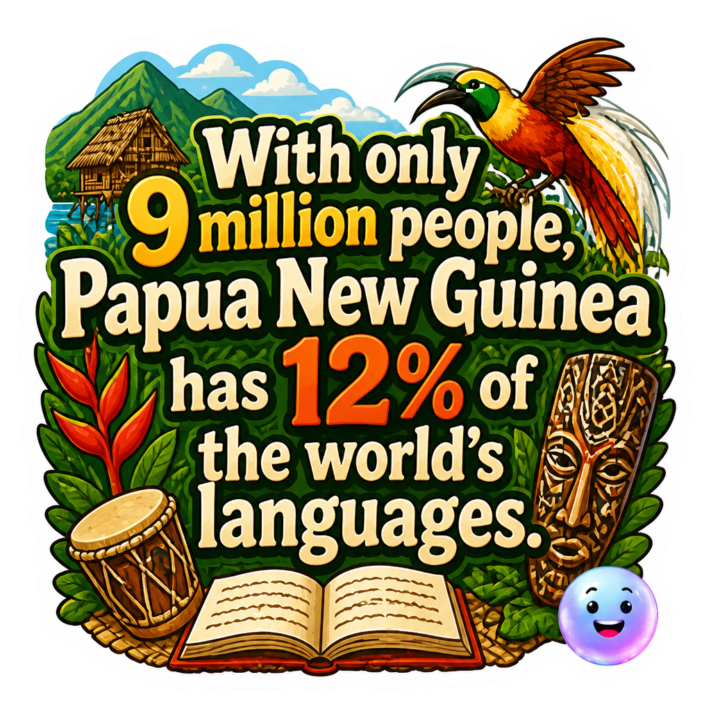 With only 9 million people, Papua New Guinea has 12% of the world's languages.