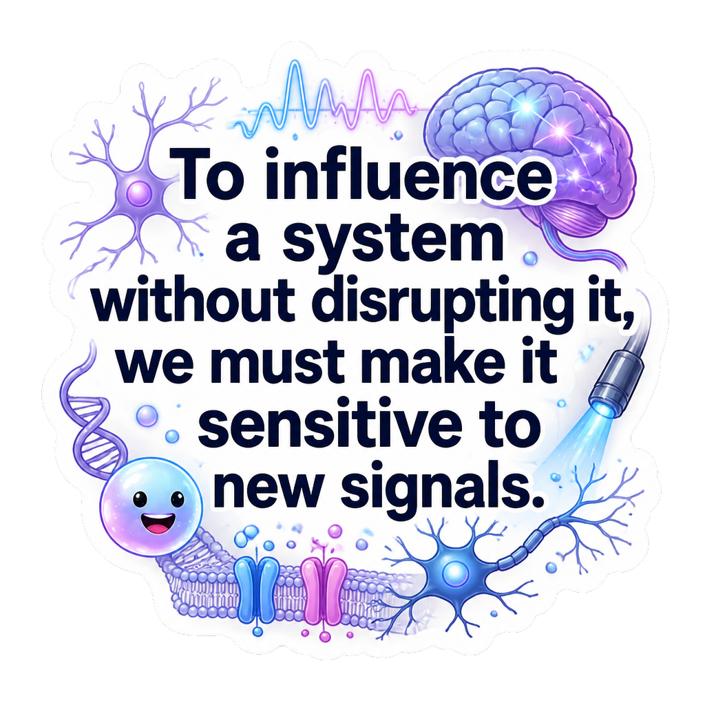 To influence a system without disrupting it, we must make it sensitive to new signals.