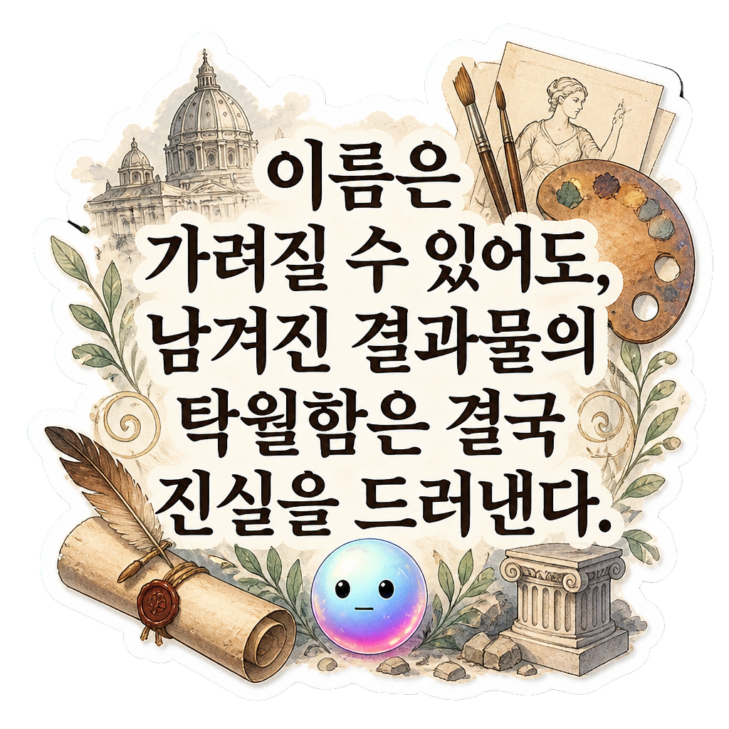 이름은 가려질 수 있어도, 남겨진 결과물의 탁월함은 결국 진실을 드러낸다.