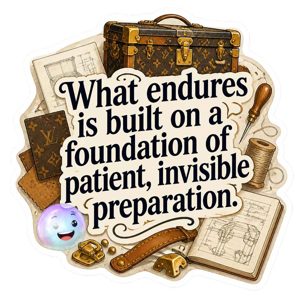 What endures is built on a foundation of patient, invisible preparation.