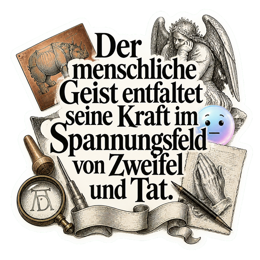 Der menschliche Geist entfaltet seine Kraft im Spannungsfeld von Zweifel und Tat.