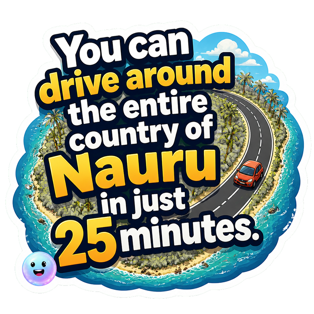 You can drive around the entire country of Nauru in just 25 minutes.