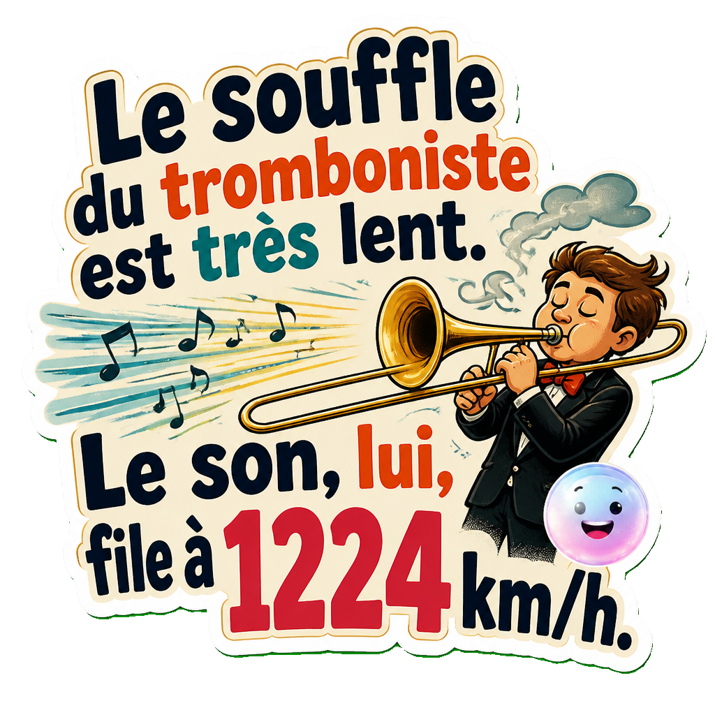 Le souffle du tromboniste est très lent. Le son, lui, file à 1224 km/h.