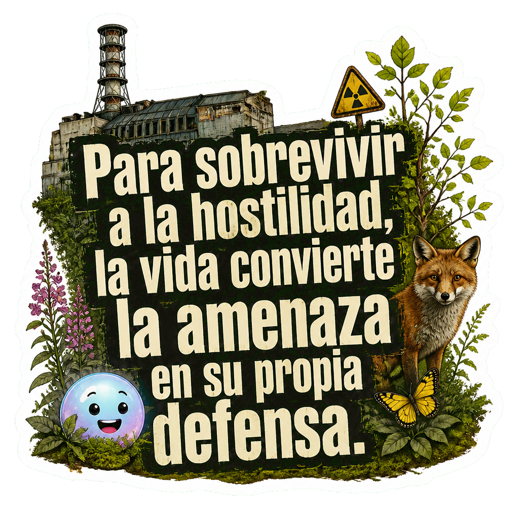 Para sobrevivir a la hostilidad, la vida convierte la amenaza en su propia defensa.