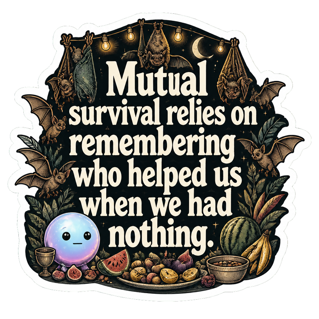 Mutual survival relies on remembering who helped us when we had nothing.