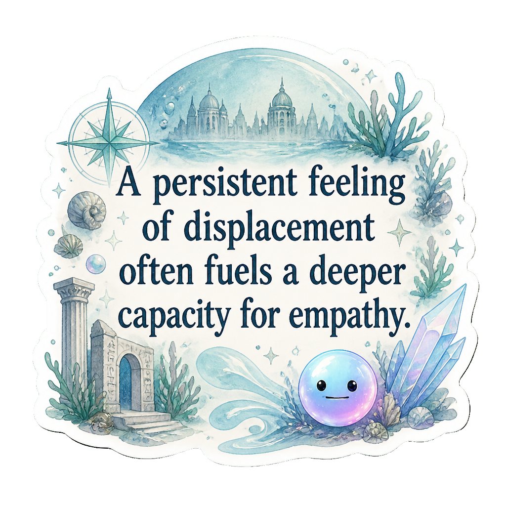 A persistent feeling of displacement often fuels a deeper capacity for empathy.