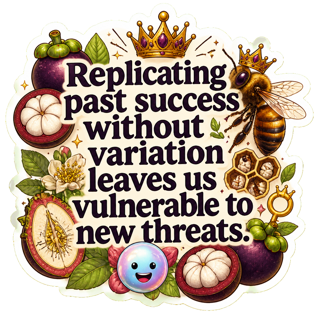 Replicating past success without variation leaves us vulnerable to new threats.