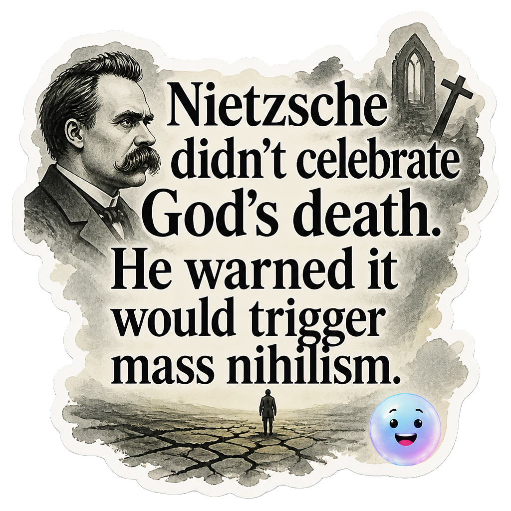 Nietzsche didn't celebrate God's death. He warned it would trigger mass nihilism.