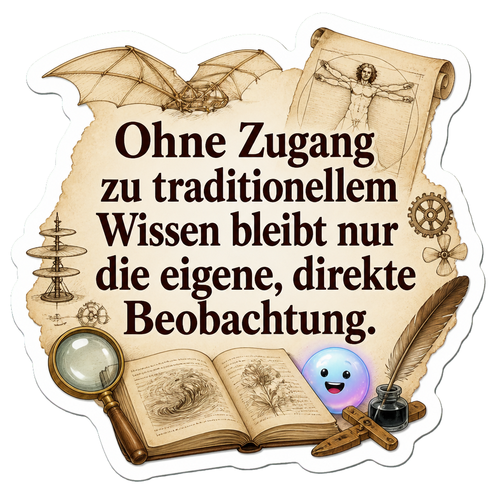 Ohne Zugang zu traditionellem Wissen bleibt nur die eigene, direkte Beobachtung.