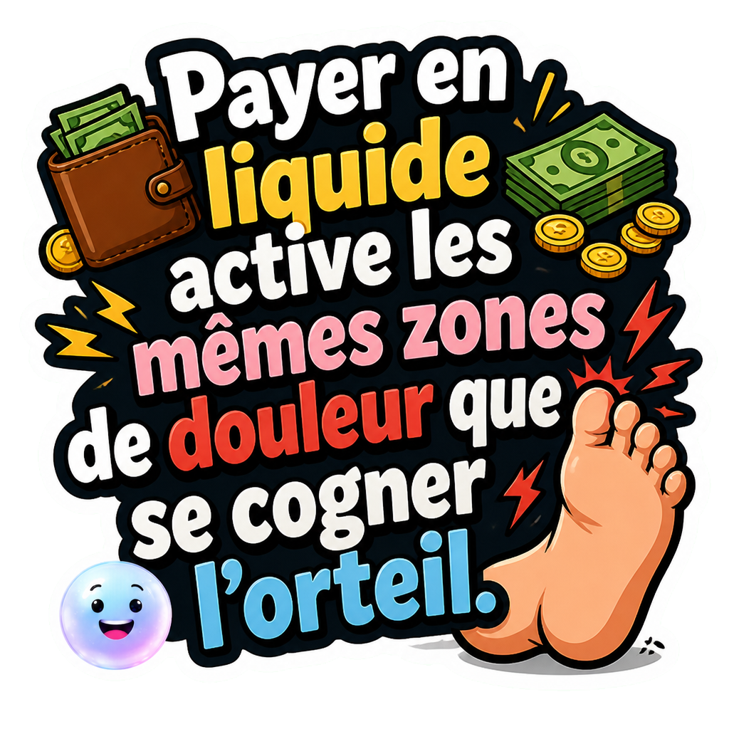 Payer en liquide active les mêmes zones de douleur que se cogner l'orteil.