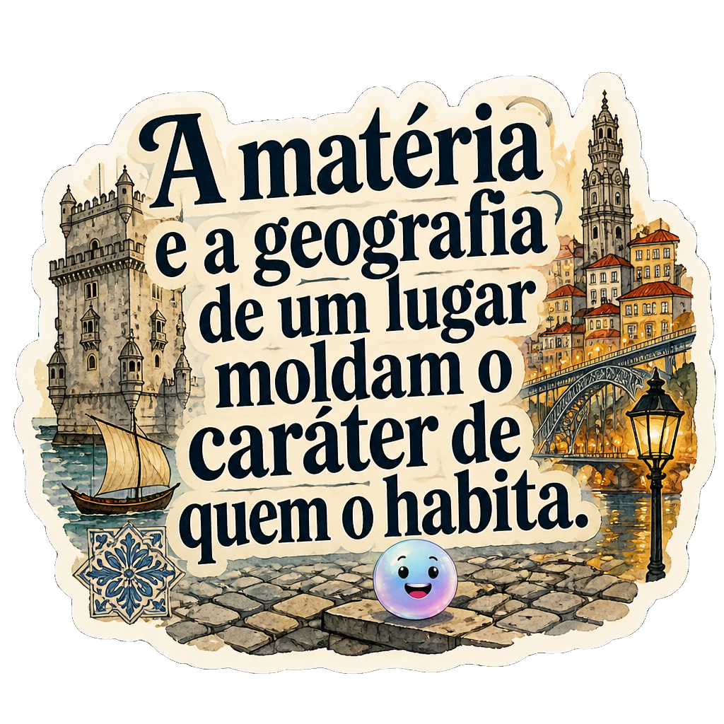A matéria e a geografia de um lugar moldam o caráter de quem o habita.