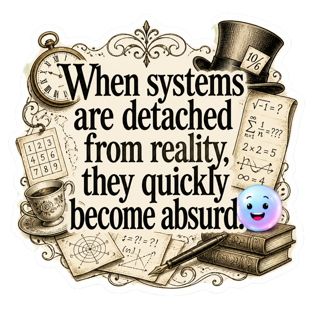 When systems are detached from reality, they quickly become absurd.