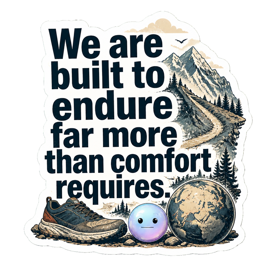We are built to endure far more than comfort requires.