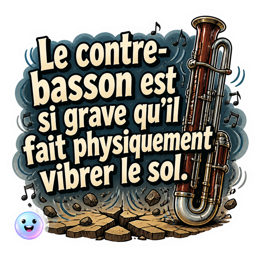 Le contre-basson est si grave qu'il fait physiquement vibrer le sol.