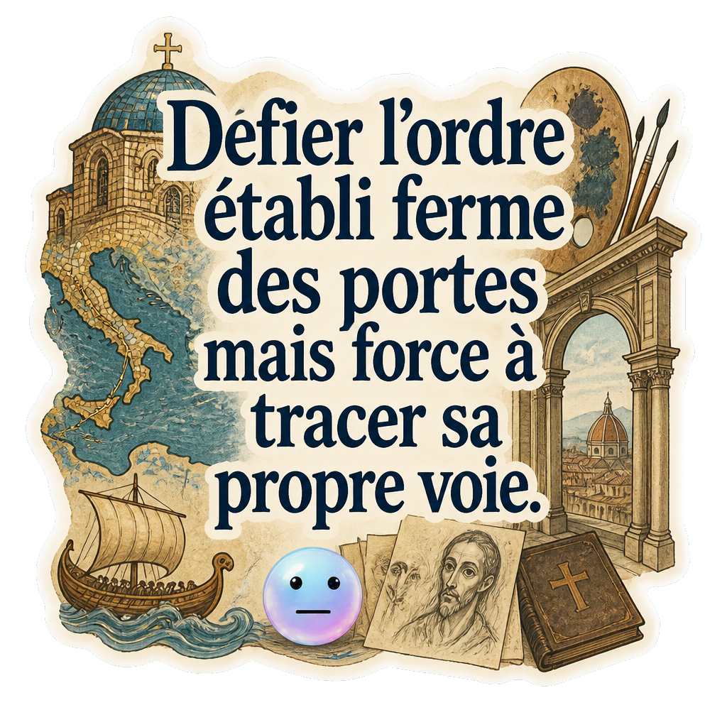 Défier l'ordre établi ferme des portes mais force à tracer sa propre voie.