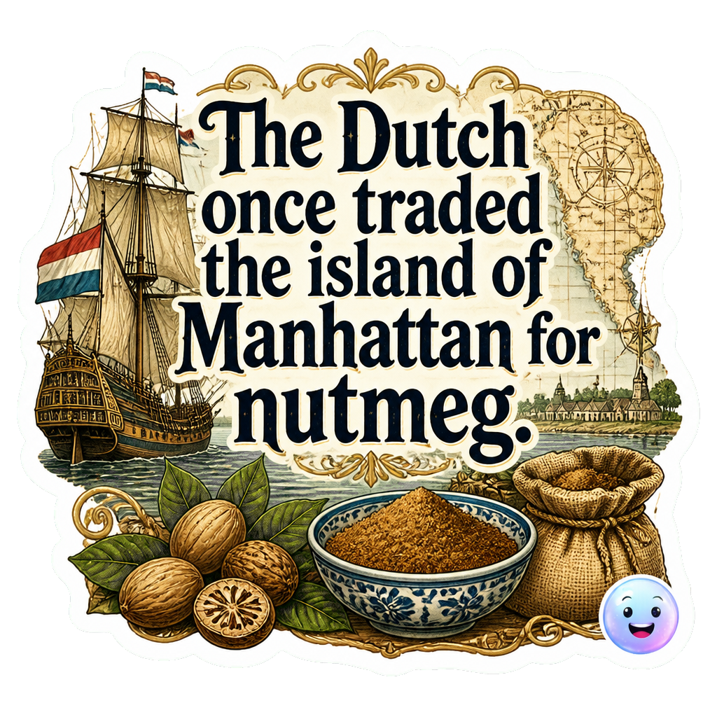 The Dutch once traded the island of Manhattan for nutmeg.