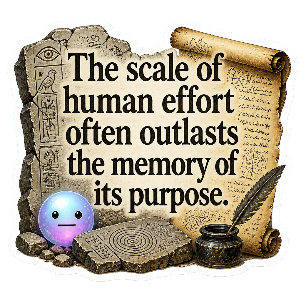 The scale of human effort often outlasts the memory of its purpose.