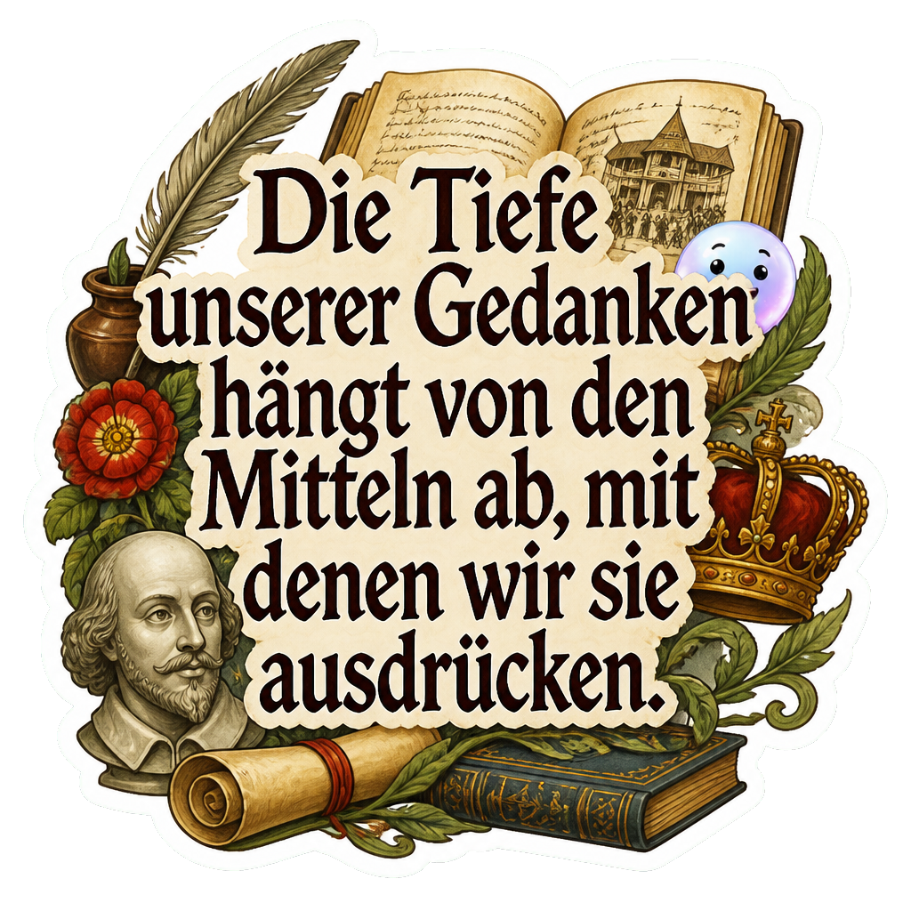 Die Tiefe unserer Gedanken hängt von den Mitteln ab, mit denen wir sie ausdrücken.