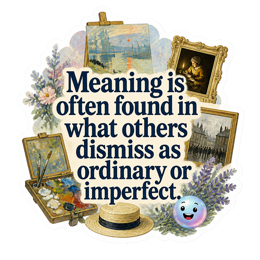Meaning is often found in what others dismiss as ordinary or imperfect.