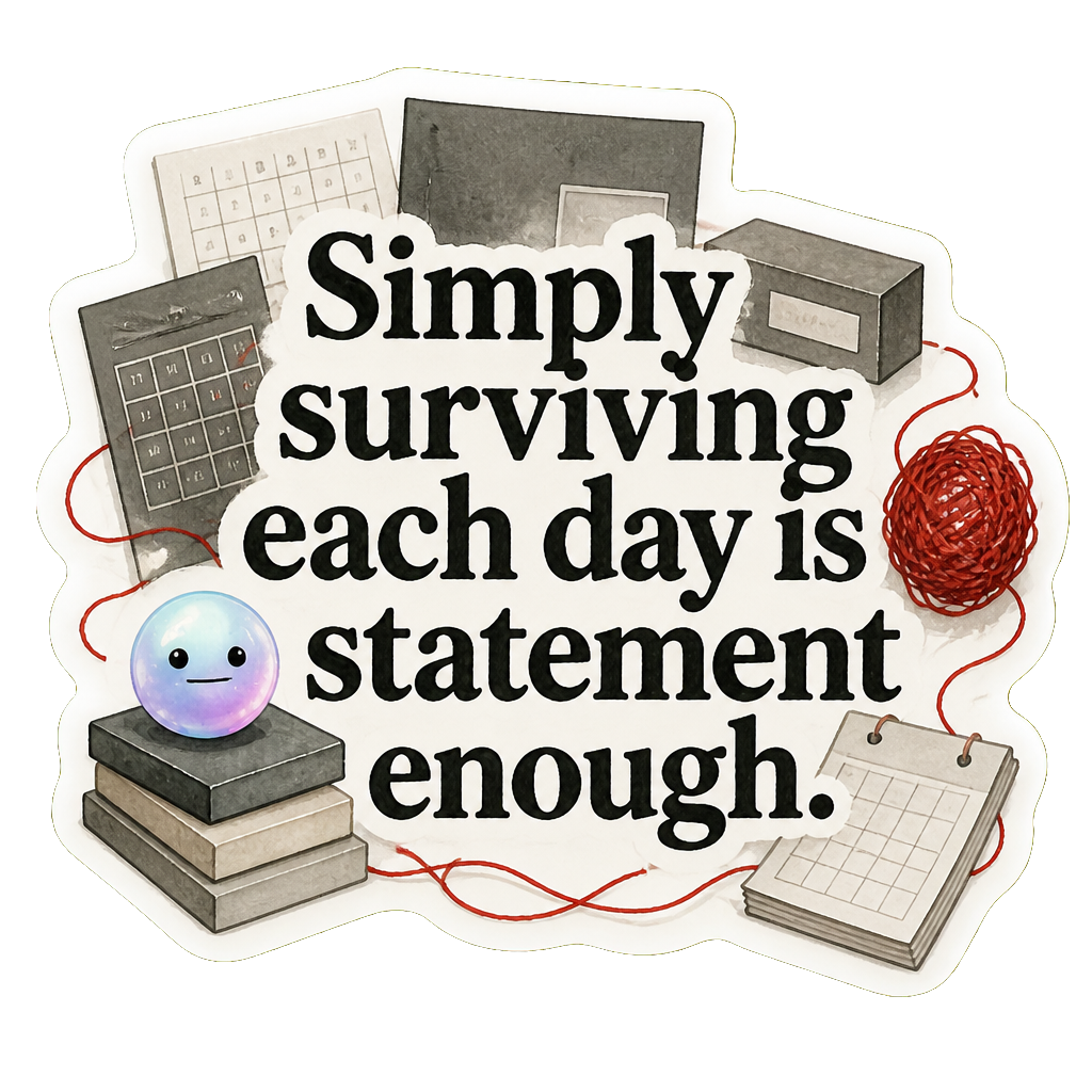 Simply surviving each day is statement enough.