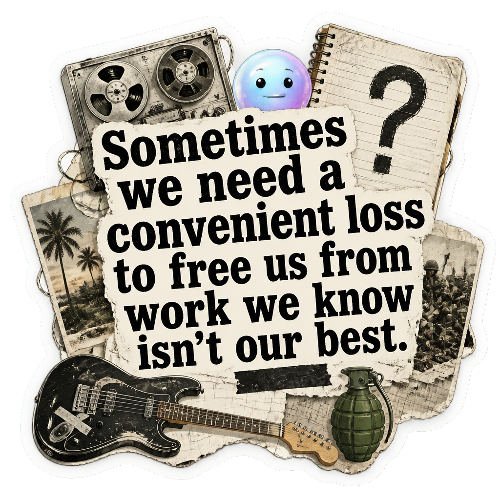 Sometimes we need a convenient loss to free us from work we know isn't our best.